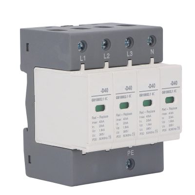 4P SurgeArrester Device 4P Protective Device 36MM Rail Mounting Breaker CHLT D40 House AC Arrester Protector
