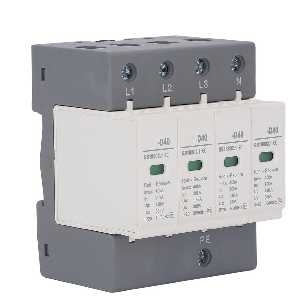 4P SurgeArrester Device 4P Protective Device 36MM Rail Mounting Breaker CHLT D40 House AC Arrester Protector