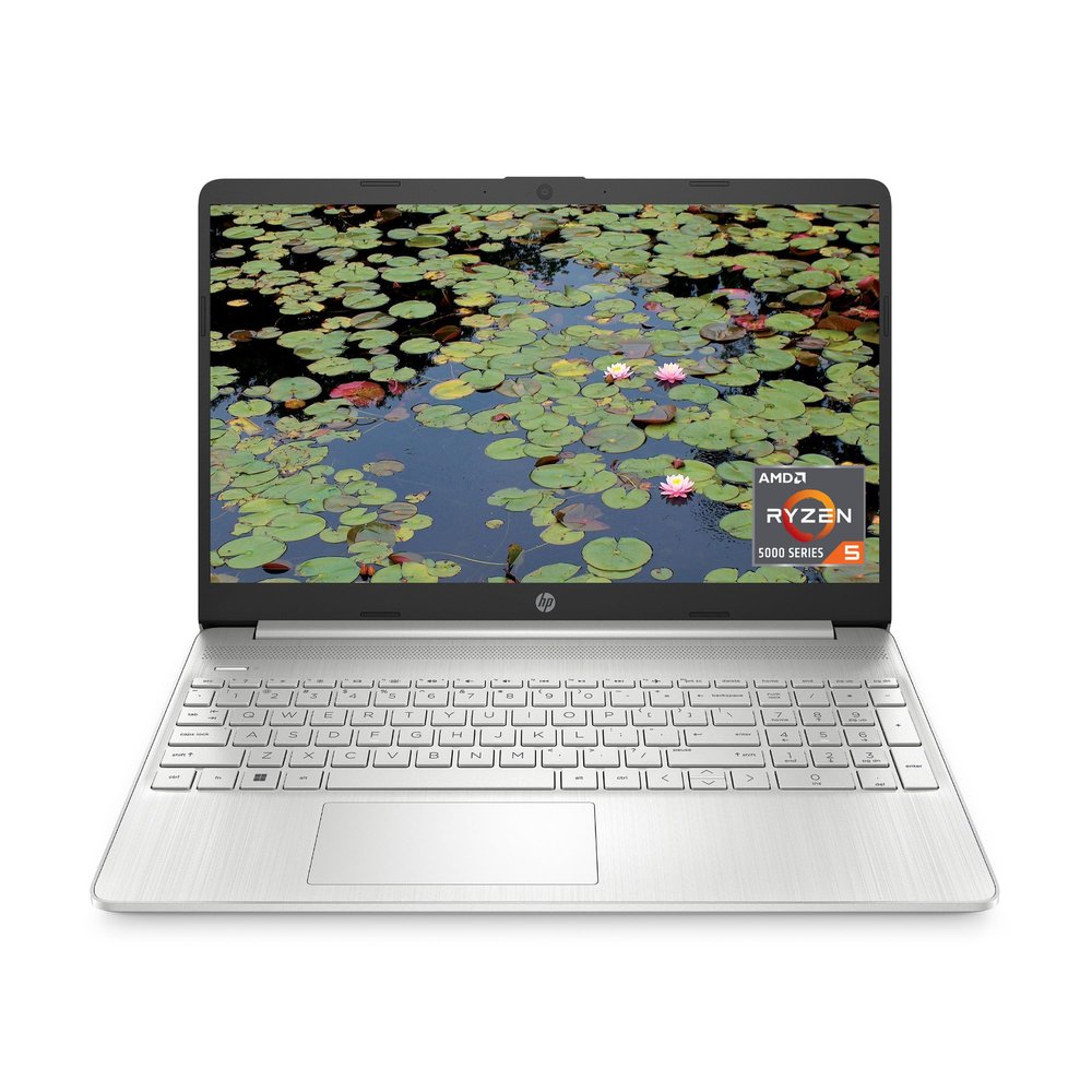 HP 15 inch Laptop, HD Display, AMD Ryzen 5 5500U, 8 GB RAM, 256 GB SSD, AMD Radeon Graphics, Windows 11 Home, 15-ef2099nr (2023),Silver (Renewed)