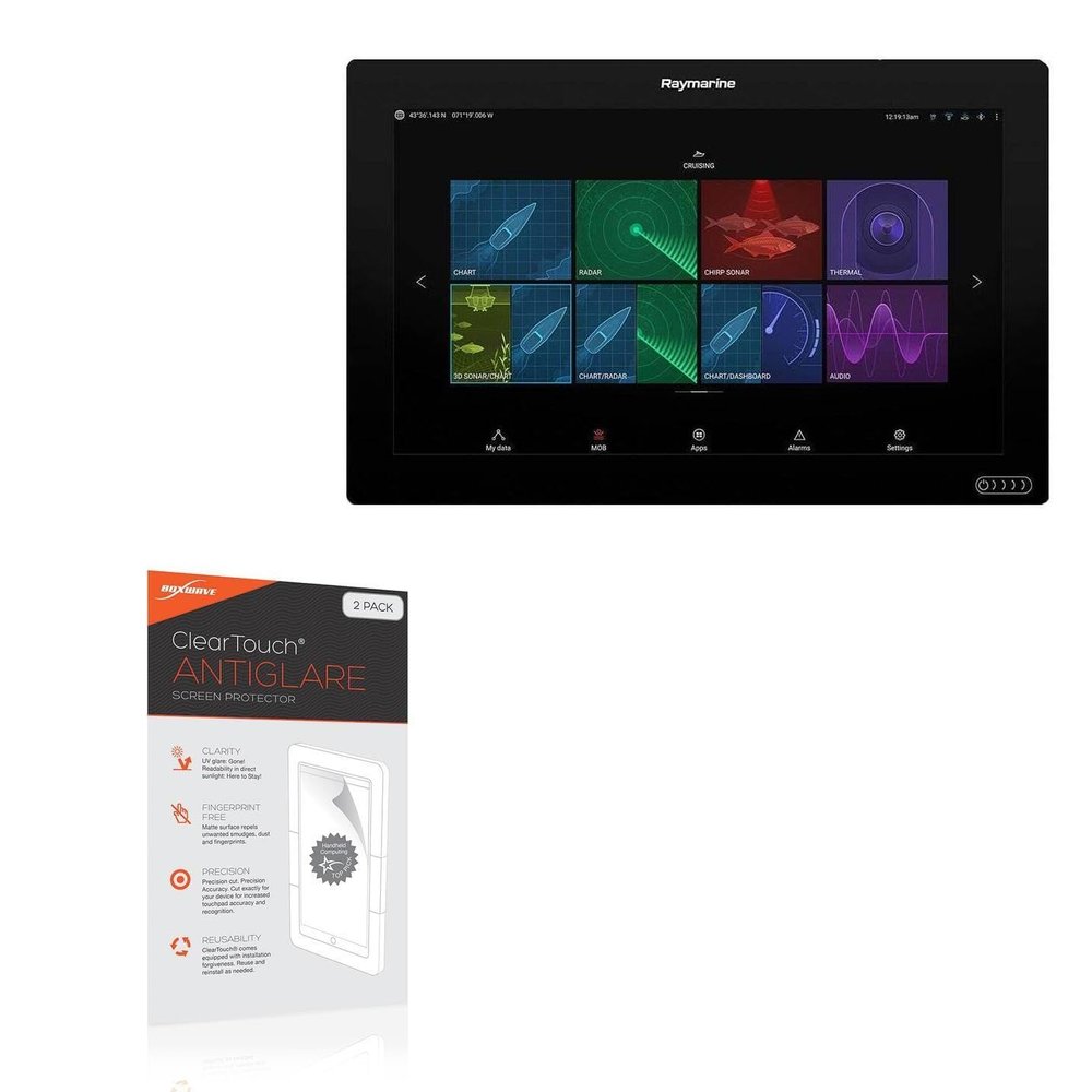 BoxWave Screen Protector Compatible with Raymarine T70428 - ClearTouch Anti-Glare (2-Pack), Anti-Fingerprint Matte Film Skin