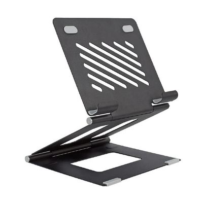 WAOCEO Tablet Holder Tablet Stand, Portable Foldable Tablet Stand, Desk Adjustable Tablet Holder for Tablets up to 12.9" and Laptop up to 19" Tablet Stand (Color : Black)