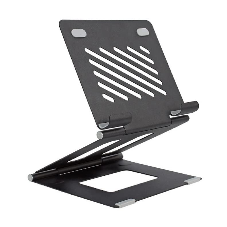 WAOCEO Tablet Holder Tablet Stand, Portable Foldable Tablet Stand, Desk Adjustable Tablet Holder for Tablets up to 12.9" and Laptop up to 19" Tablet Stand (Color : Black)