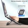 WAOCEO Tablet Holder Tablet Stand, Portable Foldable Tablet Stand, Desk Adjustable Tablet Holder for Tablets up to 12.9" and Laptop up to 19" Tablet Stand (Color : Black) view 4