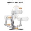 Tablet Holder Aluminum Tablet Stand, Desktop Phone Tablet Holder Stand, Flodable Adjustable Desktop Mount Base for Most 5-13inch Tablet Phone Tablet Stand (Color : White) view 4