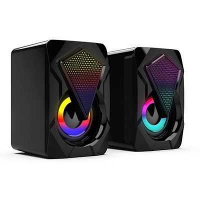 FEECOZ USB Computer Audio Portable Home Office Gaming Esports Desktop RGB Speaker Glitz Wired high Volume