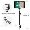 WAOCEO Tablet Holder Universal Tablet Holder, Desktop Lazy Tablet Mount Stand with Flexible 360  Clip, Height Adjustable Tablet Bracket for 4-11" Tablet and Phone Tablet Stand view 3