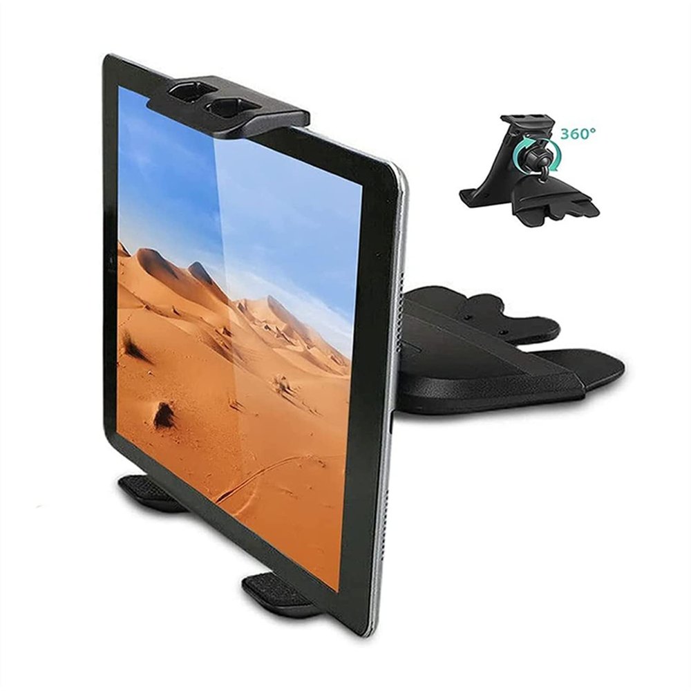 WAOCEO Tablet Holder Tablet Stand for Car, Universal 4-12 Inch Tablet Holder with 360 Swivel, Car CD Slot Air Vent Tablet Bracket Mobile Phone Mount Stand Tablet Stand