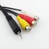 2PC 2.5mm Male Stereo Plug to 3 RCA Female Jack Audio Video AV Adapter Cable Nickel view 2