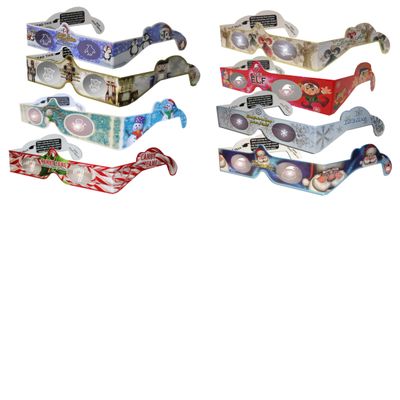 HolidayEyes(R) 8 pair - Christmas 3D Glasses - new for 2025-8 Pair Variety Pack, Featuring Penguins, Nutcrackers, Jingle Bells, Snowflakes, Angels, Reindeer, Elves, Candy Canes - ready to wear.