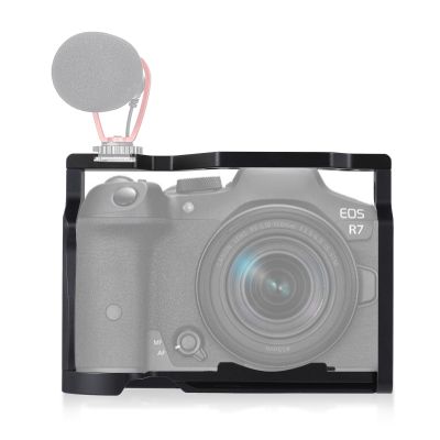 Andoer Protective Camera Cage Aluminum Alloy with Cold Shoe Mount Quick Release Slot Arca Numerous 1/4" and 3/8" Threaded Holes Compatible with Canon EOS R7/R8