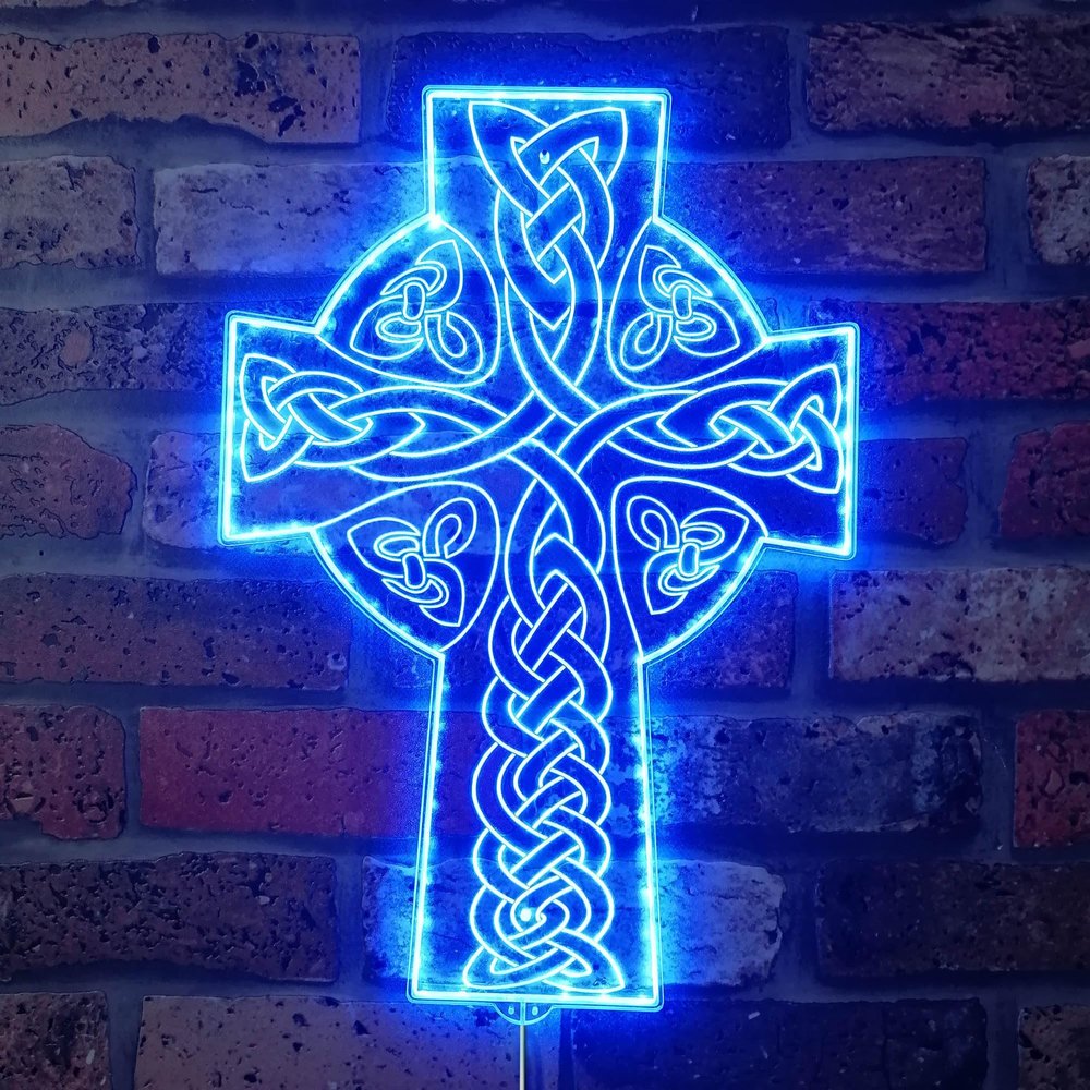 ADVPRO CROSS KNOT Tattoo RGB Dynamic Glam LED Sign - Cut-to-Edge Shape - Smart 3D Decoration - Multicolor Signage st06s66-fnd-i0013-c