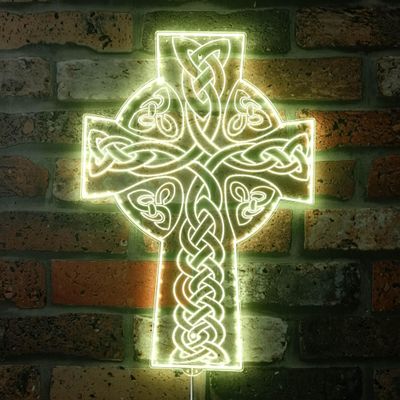 ADVPRO CROSS KNOT Tattoo RGB Dynamic Glam LED Sign - Cut-to-Edge Shape - Smart 3D Decoration - Multicolor Signage st06s86-fnd-i0013-c