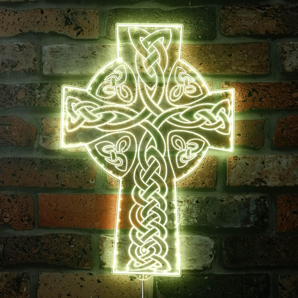 ADVPRO CROSS KNOT Tattoo RGB Dynamic Glam LED Sign - Cut-to-Edge Shape - Smart 3D Decoration - Multicolor Signage st06s86-fnd-i0013-c