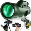 ZGYDNM Mini Power Telescope Portable Zoom HD 5000M Telescope Folding Long Distance Telescope Hunting Sports Outdoor Camping Trips (Color : Green suit2) view 2