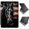360 Degree Rotating Case for Samsung Galaxy Tab A8 10.5 Inch 2022 SM-X200/X205/X207, Multi-Angle Viewing Stand PU Leather Case with Auto Wake/Sleep, Horse with US Flag view 1