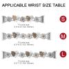 Stretchy Metal Bracelet Bands Compatible with Fitbit Versa/Sense, Women Fancy Elastic Sunflower Heart Dressy Stainless Replacement Wristband Strap (Medium, Silver Gold Flower) view 4