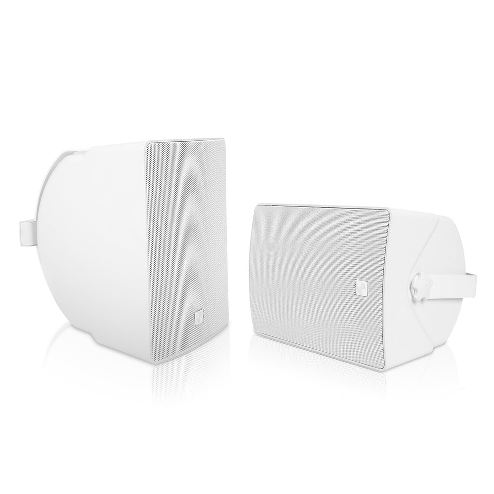 Sound Town Pair of 8" Weather-Resistant Surface-Mount Speaker, Indoor/Outdoor, 70V/100V/8ohm, for Home & Commercial Installation, White (TARVOS-8W-PAIR)