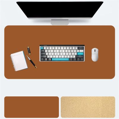 Icegrey Desk Pad Protector Double-Sided Mouse Pad Waterproof Non-Slip Desk Top Writing Mat for Office Work Home Dcor Light Brown 90x45cm