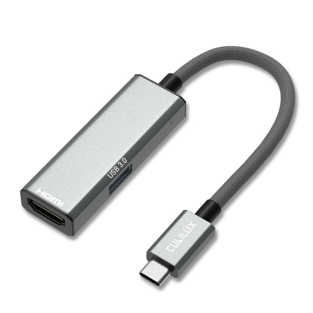 Cubilux USB C to HDMI Adapter, 4K HDMI & USB 3.0, Compatible with MacBook, Dell, Surface, Samsung, iPhone, Android