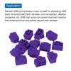 MECCANIXITY RJ45 Port Duct Covers Caps Port Anti Dust Cap Cover Silicone Plugs Protector for RJ45 Female End, Pack of 25 Purple view 4