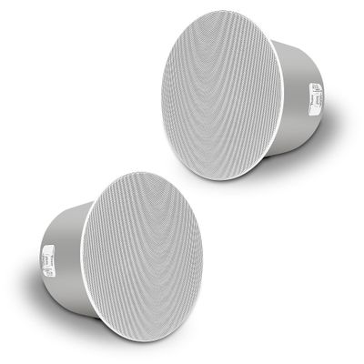 Sound Town Pair of 8" Coaxial in-Ceiling Speakers with Metal Backcan and Tile Rails, 70V/100V/8-Ohm Switchable, Magnetic Grill, White (STCS8C-PAIR)