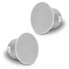 Sound Town Pair of 8" Coaxial in-Ceiling Speakers with Metal Backcan and Tile Rails, 70V/100V/8-Ohm Switchable, Magnetic Grill, White (STCS8C-PAIR) view 1