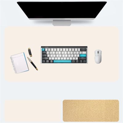 Icegrey Desk Pad Protector Double-Sided Mouse Pad Waterproof Non-Slip Desk Top Writing Mat for Office Work Home Dcor Beige 100x50cm