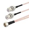 Yuslao F-Type Coaxial Cable Splitter F Male to F Dual Female Coax Splitter Cable 2 Way (1ft 75Ohm) TV Splitter Cable 3 Way Combiner Satellite Cable view 2