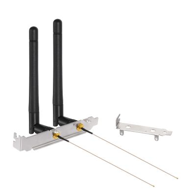 Bingfu Dual Band WiFi Antenna 2.4GHz 5GHz 5.8GHz 3dBi MIMO RP-SMA Male + 2 x 7.87 inch Cable + Slot Bracket for WiFi Router Wireless Mini PCI Express PCIE Network Card Adapter