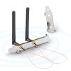 Bingfu Dual Band WiFi Antenna 2.4GHz 5GHz 5.8GHz 3dBi MIMO RP-SMA Male + 2 x 7.87 inch Cable + Slot Bracket for WiFi Router Wireless Mini PCI Express PCIE Network Card Adapter view 2