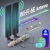 Bingfu Tri-Band WiFi 2.4GHz 5GHz 6E Wifi6 Antenna & 8inch Cable with Slot Bracket for M.2 NGFF Intel Wireless Network Card WiFi Adapter view 2