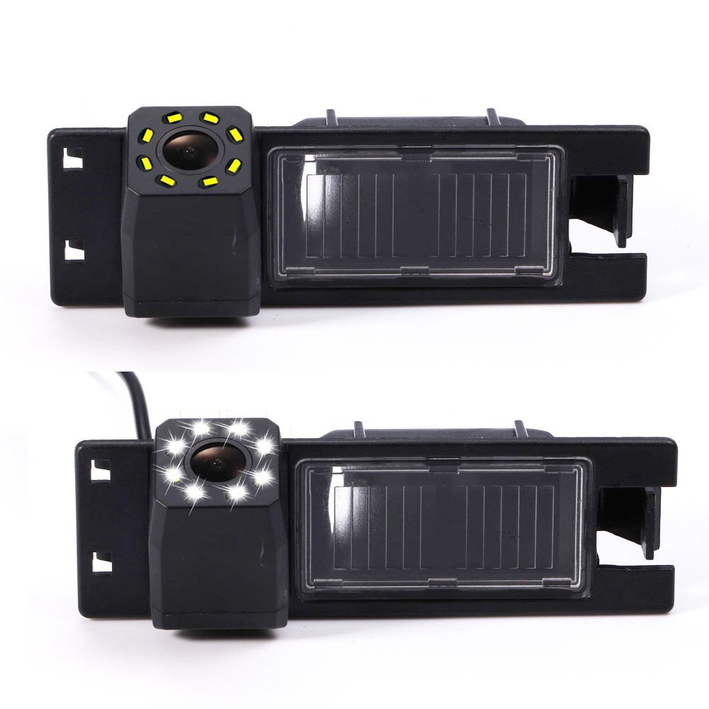 8 LEDs Night Vision HD Rear View Camera Replacement for Opel Vectra C/Astra H/Corsa D/Zafira B/Tigra Meriva A/Insignia/Vauxhall Signum/Buick Excelle GT XT/Regal/Chevrolet Malibu HAMA2/Fiat Grande
