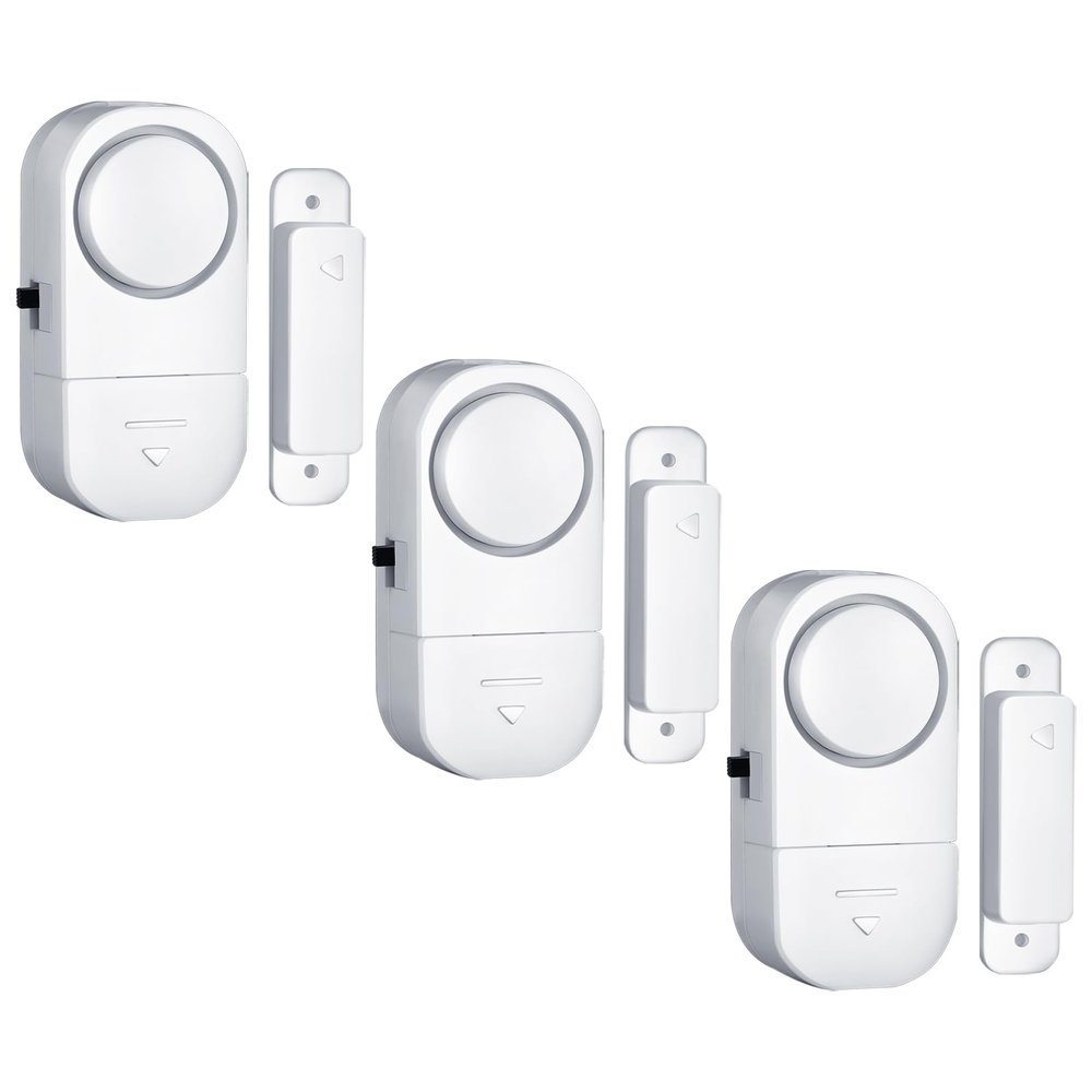 HIIXHC Door Window Alarm, 95DB Door Alarms for Kids Safety, Wireless Sensor Door Window Burglar Alarm-Window Pool Alarms for Home (3 Pack)