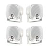 Herdio 4 Inches Heavy Duty Waterproof Boat Marine Box Outdoor Speakers Surface Mounted for Skid Steer ATV UTV RZR RV Golf Cart Tractor Powersports Boat Truck Jeep(4 White Speakers) view 1