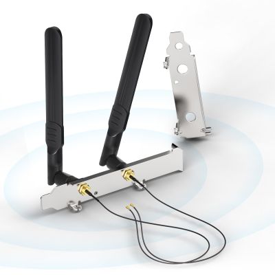 Bingfu Dual Band WiFi 2.4GHz 5.8GHz 8dBi RP-SMA Male Antenna + 9.84 inch Extension Cable + Slot Cover for M.2 NGFF Intel Wireless Network Card WiFi Adapter