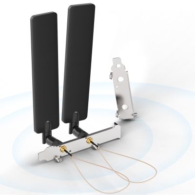 Bingfu Tri-Band WiFi 2.4GHz 5GHz 6E Wifi6 Antenna & 8inch Cable with Slot Bracket for WiFi Router Wireless Mini PCI Express PCIE Network Card Adapter
