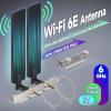 Bingfu Tri-Band WiFi 2.4GHz 5GHz 6E Wifi6 Antenna & 8inch Cable with Slot Bracket for WiFi Router Wireless Mini PCI Express PCIE Network Card Adapter view 2