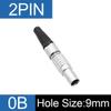 1Set 0B Connector 2 3 4 5 6 7 9 Pin FGG Plug for Sound Device Metal Circular Aviation Plug Cable Connector Egg Socket(2PIN Plug) view 2