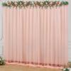 10x10ft Peach Tulle Backdrop Curtain for Parites, Sheer Backdrop Curtains for Wedding Baby Shower Birthday Party Photo Shoot Decorations view 1