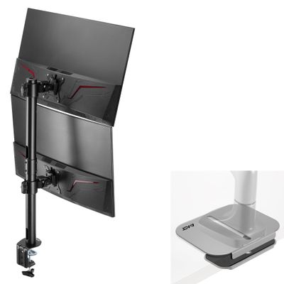 AVLT Dual Stacked Monitor Arm and Reinforcement Plate