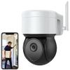 5MP PTZ WiFi Camera Outdoor with Floodlights, AI Human Detection Alarm, Two-Way Audio, Color Night Vision, Auto Tracking, Smart light, Mini Size, IP66 Waterproof, Compatible with Alexa & google home ( view 1