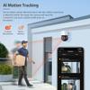 5MP PTZ WiFi Camera Outdoor with Floodlights, AI Human Detection Alarm, Two-Way Audio, Color Night Vision, Auto Tracking, Smart light, Mini Size, IP66 Waterproof, Compatible with Alexa & google home ( view 4