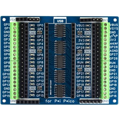 risingsaplings for Pi Pico LED Breakout Board 2.54mm Female Pin Header and Terminal for Raspberry Pi Pico/Pico H/Pico W (Mini, Blue)