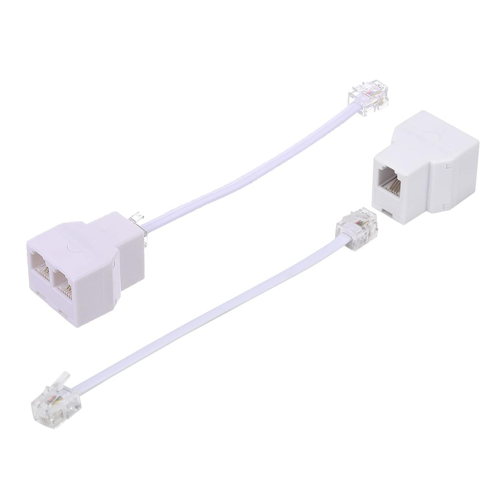 HAWAKA RJ11 Phone Splitter Modular Cable Phone Adapter,Telephone Cable Adapter,Telephone Adaptor Splitter Extension Cable RJ11 6P4C Male-2 Female Socket Telephone Extension Cable, Fax Machine