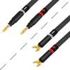 WORLDS BEST CABLES 6 Foot Ultimate - 9 AWG - Ultra-Pure OFC - Premium Audiophile HiFi Speaker Cable for Center Channel with Eminence Gold Banana (x2) & Spade (x2) Plugs & Carbon Tweed Jacket view 4