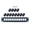 12 Port CAT5e RJ45 Straight Through Distribution Frame with trapezoidal mounting Bracket view 1
