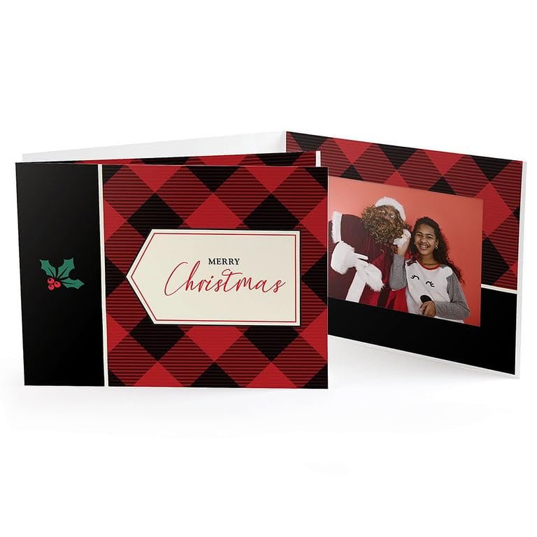 Collectors Gallery Holiday Plaid Photo Folder for 6x4 (Landscape) Prints Our Price is for 50 Units - 4x6