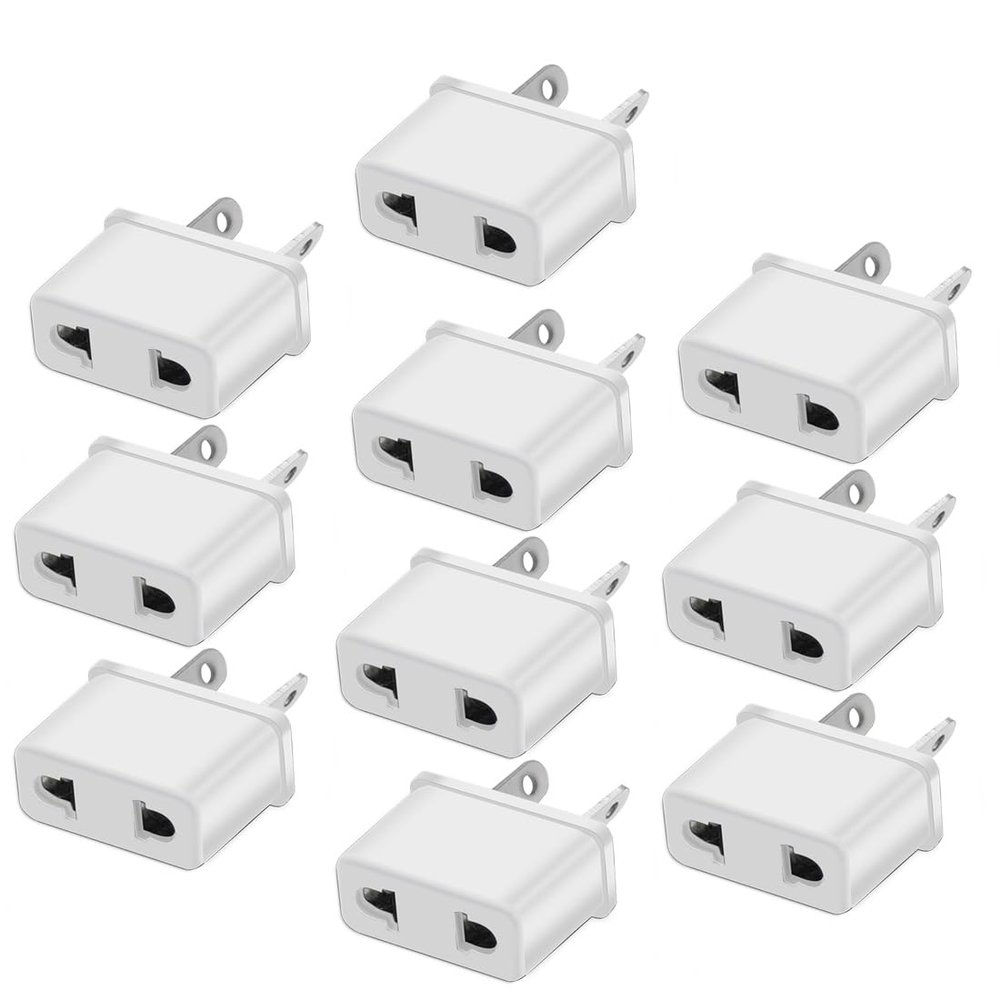 Strhowill 10Pcs Australia Standard Travel Plug Adapters, EU/US Socket to AU Plug, 2 Hole Sockets, White