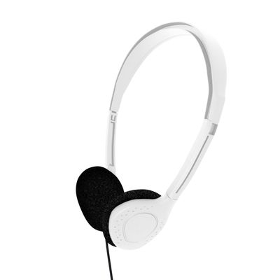 Maeline Bulk Classroom Student Headphones On Ear Stereo Headphones Adjustable Band & Foam Cushions for Kids Online Learning, Library, School, Airplane, Travel - 3.5mm Plug - 1 Pack - White