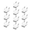 Strhowill (10Pcs) American to European Outlet Plug Adapter,EU Plug to USA Socket Travel Power Plug,European Round pin Plug to USA/Japan Socket Travel Convert Plug,EU 2 pin to USA 2 Hole (White) view 1